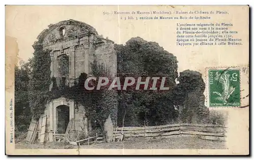 Cartes postales Environs de Mauron (Morbihan) Ruines du Chateau du Plessix