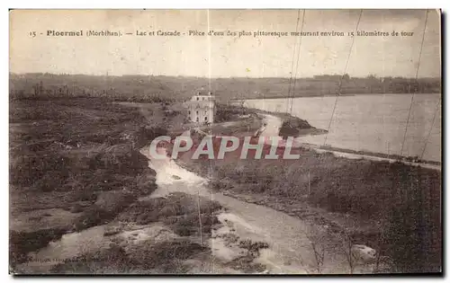 Cartes postales Ploermel (Morbihan) Lac et Cascade Plece d eau des plus pittoresque mesurant environ