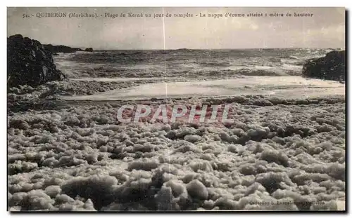 Ansichtskarte AK Quiberon (Morbihan) Plage de Kerne un jour de tempete La