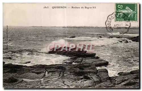 Ansichtskarte AK Quiberon Rochers de Beg er Vil