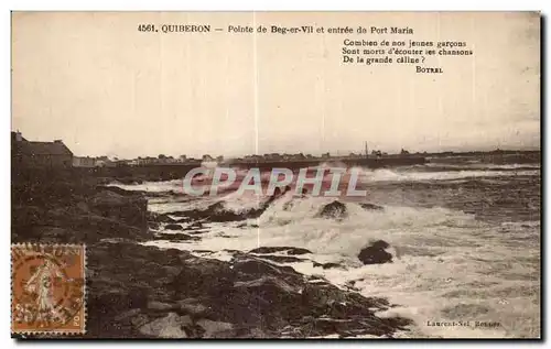 Cartes postales Quiberon Pointe de Beg er Vil et entree de Port Maria
