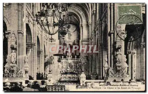 Cartes postales Ste Anne d Auray Interieur de la Basilique le Choeur et les Autels Orgue