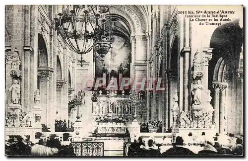 Cartes postales Sainte Anne D Auray Interieur de la Basilique Le Choeur et les Autels du Transept orgue