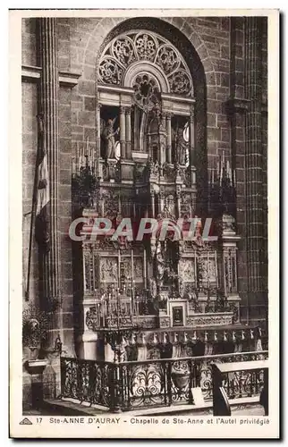 Cartes postales Sainte Anne D Auray Chapelle de Ste Anne et l Autel Privilegie