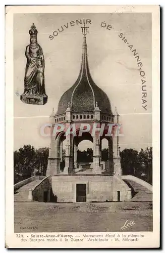 Cartes postales Sainte Anne D Auray Monument eleve a la Memoire des Bretons morts a la Guerre