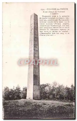 Cartes postales Colonne des Trente A Mi Chemn de Pioermel a Josselin