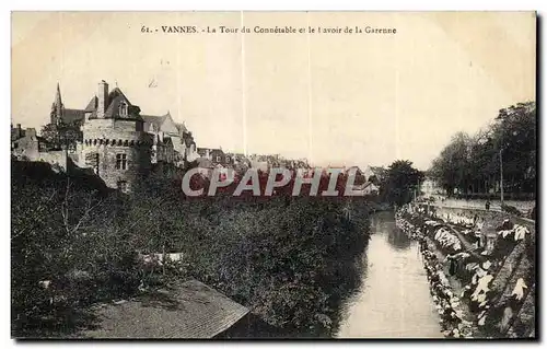 Cartes postales Vannes La Tour du Connetable et le l avoir de la Garenne Lavandieres lavoir