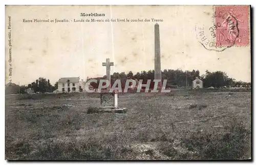 Cartes postales Morbihan Entre Ploermel et Josselin Lande de Mi Voie ou fut livre le combat des Trente