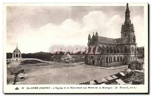 Ansichtskarte AK Ste Anne d Auray L Eglise et le Monument aux Morts de la Bretagne