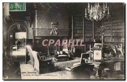 Cartes postales Josselin Interieur du Chateau La bibliorheque Library