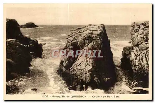 Ansichtskarte AK Presquille de Quiberon Couloir de Port Bara