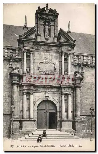 Cartes postales Auray Eglise Saint Gildas Portail Sud