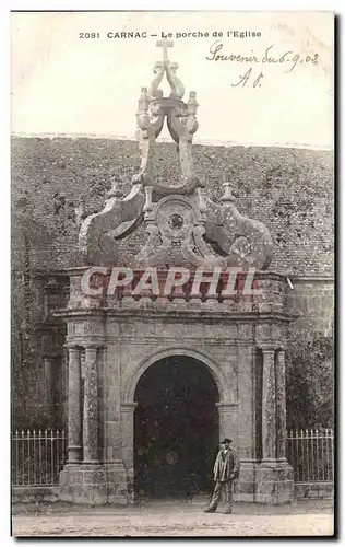 Ansichtskarte AK Carnac Le Porche de L Eglise