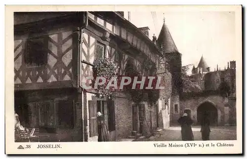 Cartes postales Josselin Vieille Maison et Le Chateau