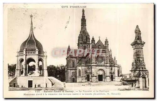 Ansichtskarte AK Sainte Anne d Auray La Fontaine et la Basilique Monument eleve a la memoire