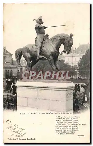 Cartes postales Vannes Statue du Connetable Richemont Cheval Horse