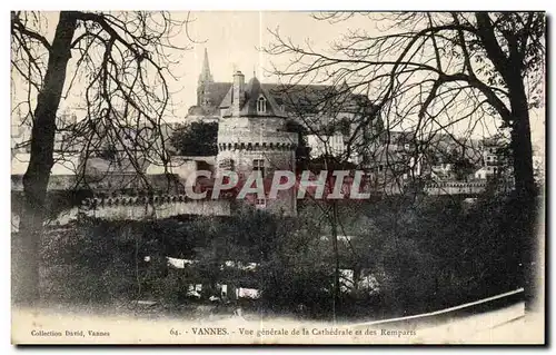 Cartes postales Vannes Vue generale de la Cathedrale et des Remparts