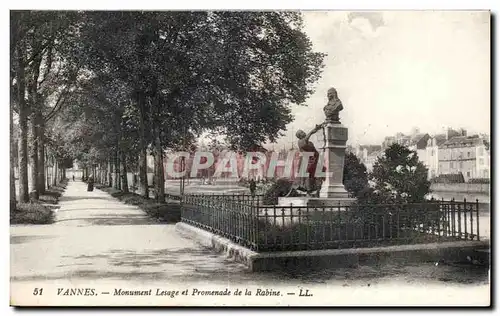 Cartes postales Vannes Monument et Promenade de la Rabine