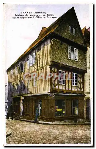 Cartes postales Vannes Maison de Vannes et sa Femme ayant appartenu a gilles de Bretagne