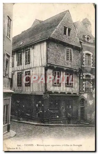 Cartes postales Vannes Maison ayant appartanu a Gilles de Bretagne