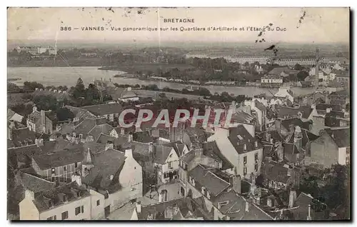 Cartes postales Vannes Vue panoramique sur les quartiers d artillerie et l etang du duc