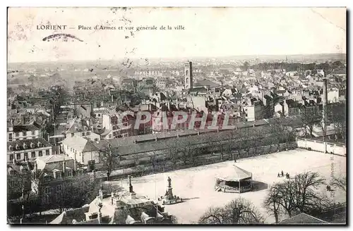 Cartes postales Lorient Place d Armes et Vue generale de la ville