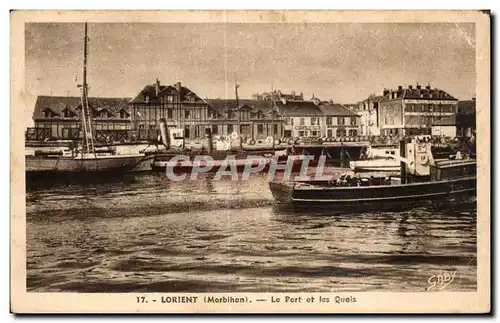 Cartes postales Lorient Le Pont et les Quais Bateaux