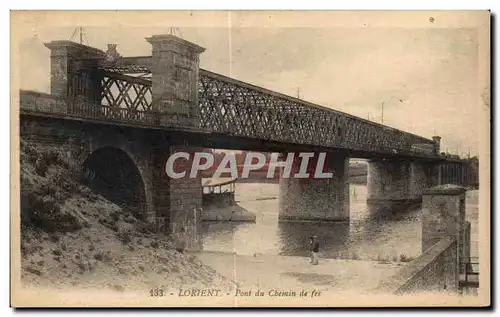 Cartes postales Lorient Pont du Cbemin de fer Bateau