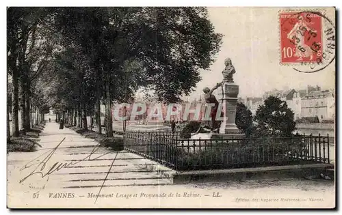 Ansichtskarte AK Vannes monument Lesage et Promenade de la Rabine