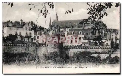 Cartes postales Vannes La Tour Pouldriere et les Remparts