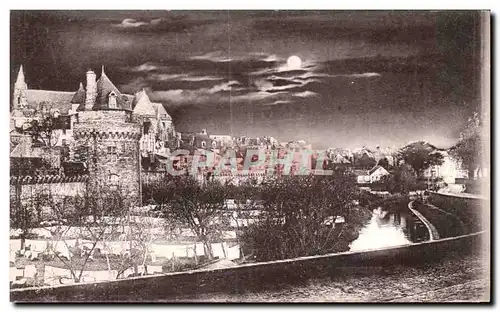 Ansichtskarte AK Vannes Les Remparts au clair de Lune