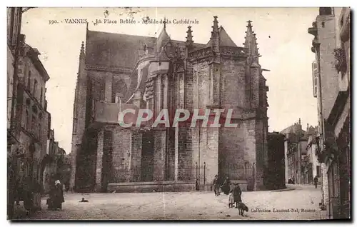 Cartes postales Vannes La Place Brulee Abside de la Cathedrale