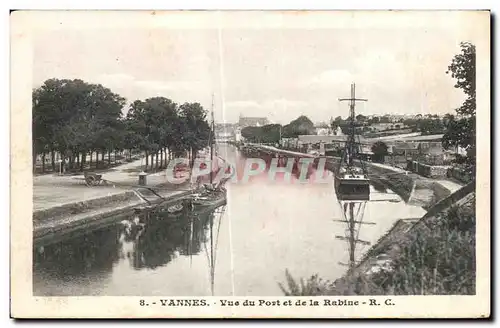 Cartes postales Vannes Vue du port et de la Rabine Bateaux