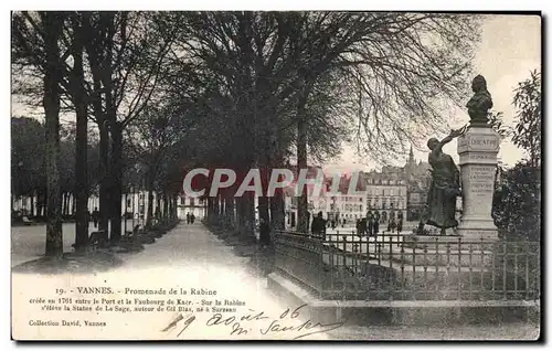 Ansichtskarte AK Vannes Promenade de la Rabine creee en entre le port et la faubourg da Kaer Sur la Rabine Seleve