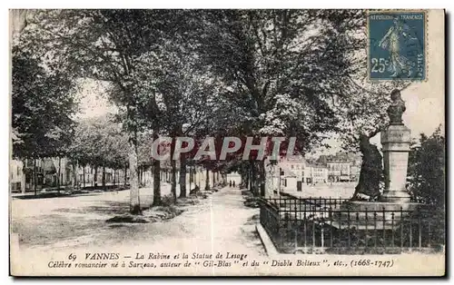 Ansichtskarte AK Vannes La Rabine et Statue de Lesage Celebre Romancier ne a sarzeaa auteur de Gil Blas