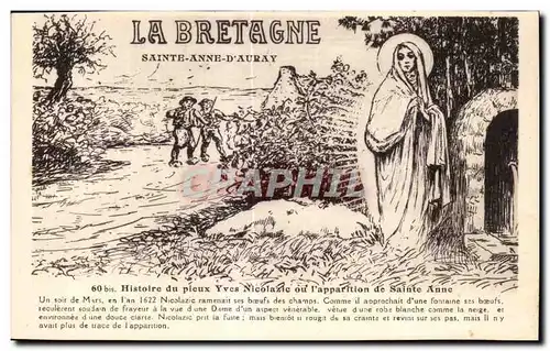 Ansichtskarte AK La Bretagne Sainte Anne d Auray Histoire du pleux Yves Nicolazic ou i apparition de Sainte Anne