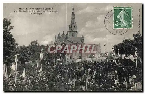 Cartes postales Sainte Anne d Auray Vue Generale un jour de Grand Pelerinage La Basilique