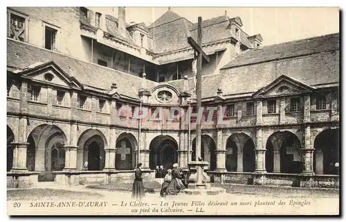 Cartes postalesSainte Anne D Auray Le Cloitre Les jeunes Filles desirant un mari plantent des Epingles au pied d