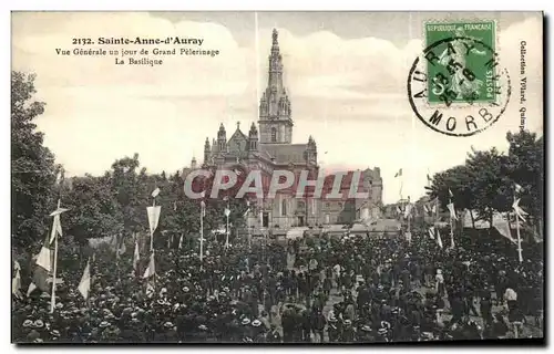 Cartes postales Sainte Anne d Auray Vue Generale un jour de Grand Pelerinage La Basilique