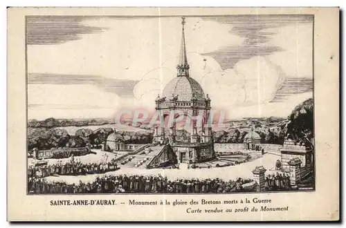 Cartes postales Sainte Anne D Auray Monument a la gloire des Bretons morts a la Guerre Carte vendue au profit du