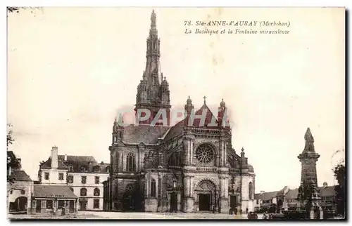 Ansichtskarte AK Ste Anne d Auray (Morbihan) La Basilique et la Fontaine miraculeuse