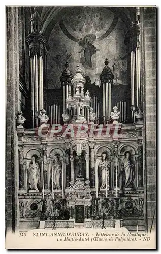 Ansichtskarte AK Sainte Anne D Auray Interieur de la Basilique Le Maitre Autel Orgue