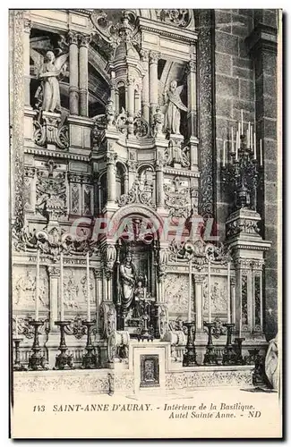 Cartes postales Sainte Anne D Auray Interieur de la Basilique Autel Sainte Anne