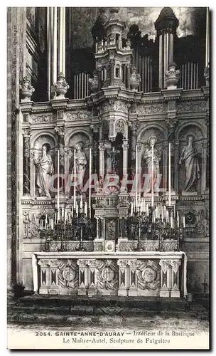 Cartes postales Sainte Anne D Auray Interieur de la Basilique Le Maitre Autel Sculpture de Falguiere Orgue