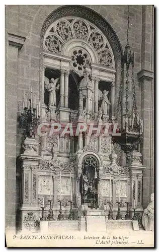 Ansichtskarte AK Sainte Anne d Auray Interieur de la Basilique l Autel Privilegie