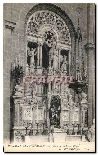 Cartes postales Sainte Anne d Auray Interieur de la Basilique l Autel Privilegie