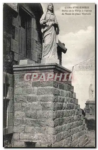 Ansichtskarte AK Ste Anne d Auray Statue de la Vierge a L entree du Musee du Pleux nicelazie