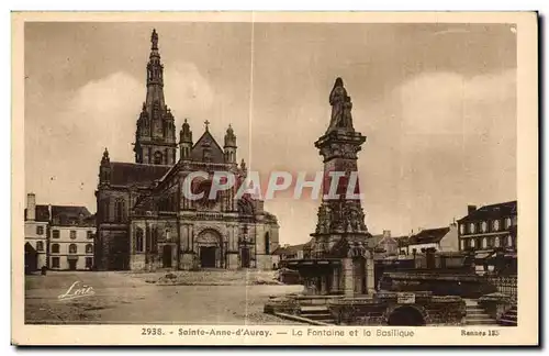Cartes postales Ste Anne d Auray La Fontaine et la Basillque