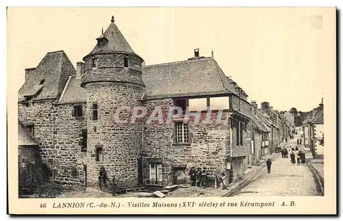 Ansichtskarte AK Lannion Vieilles Maisons et rue Kerampont