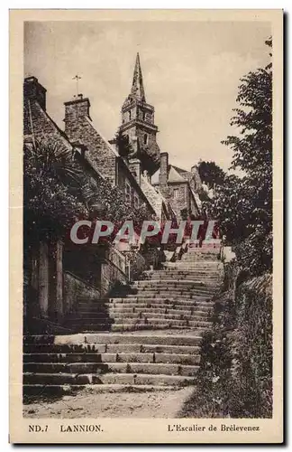 Cartes postales Lannion L Escalier de Brelevenez